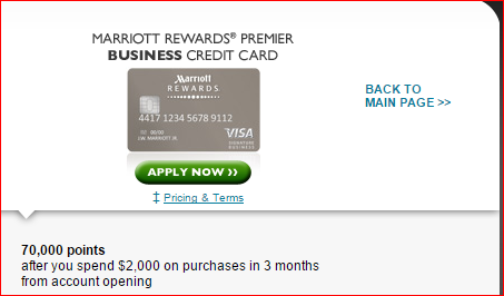 Chase Marriott Business 70,000 points Offer